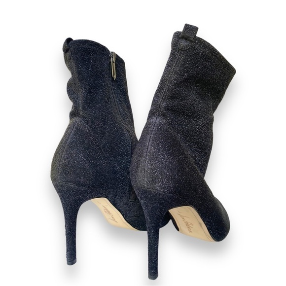 SAM Edelman Olson Black Sparkle Pointed Toe Stretch Heeled Booties | Size 9 - Picture 9 of 16